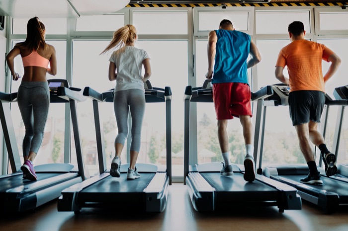 Runners on treadmills