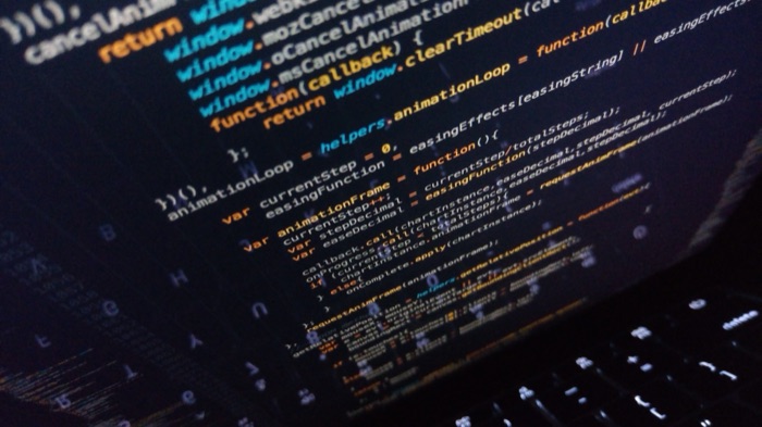 Code on a screen