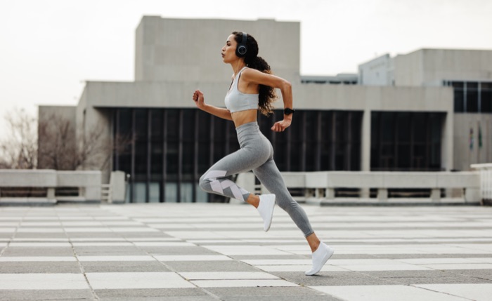 Runner with headphones